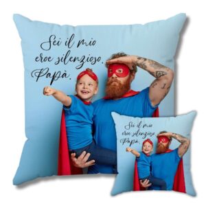 Cuscino personalizzato fronte e retro con foto e scritta