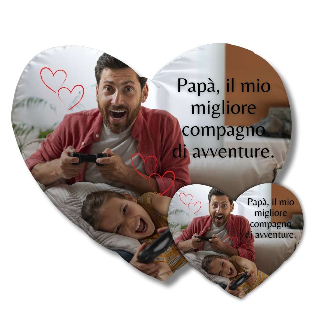 Cuscino Cuore personalizzato fronte e retro con foto e scritta (desktop) - immagine 6