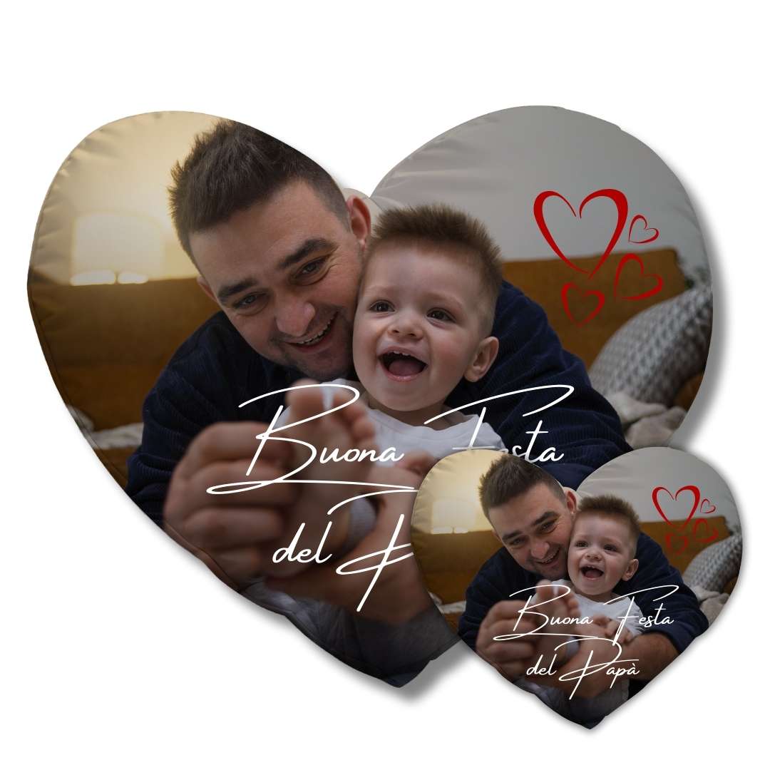 Cuscino Cuore personalizzato fronte e retro con foto e scritta (desktop) - immagine 5